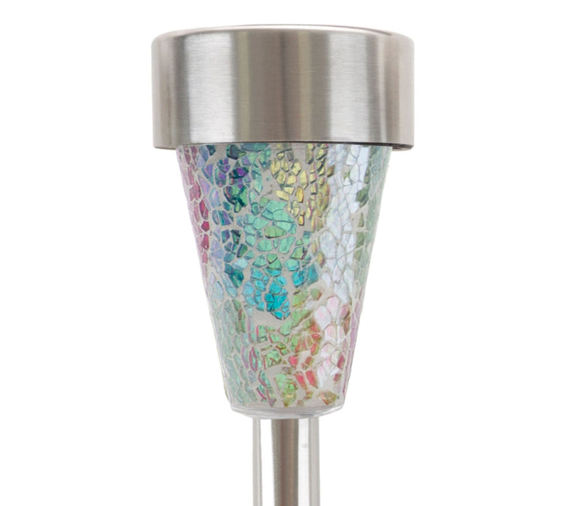 Pure Garden Outdoor LED Solar Light Mosaic Pillar — View 3