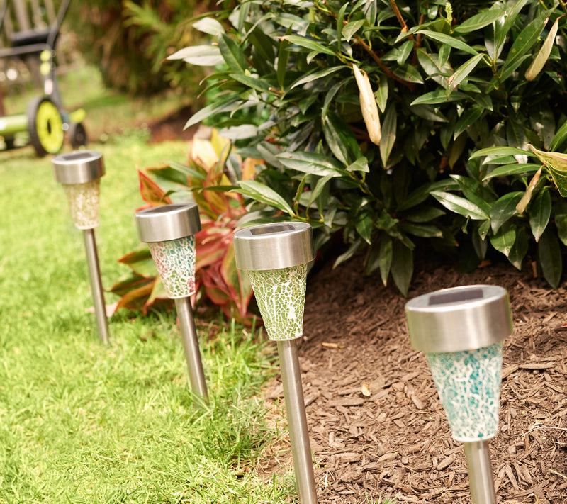 Pure Garden Outdoor LED Solar Light Mosaic Pillar — View 5