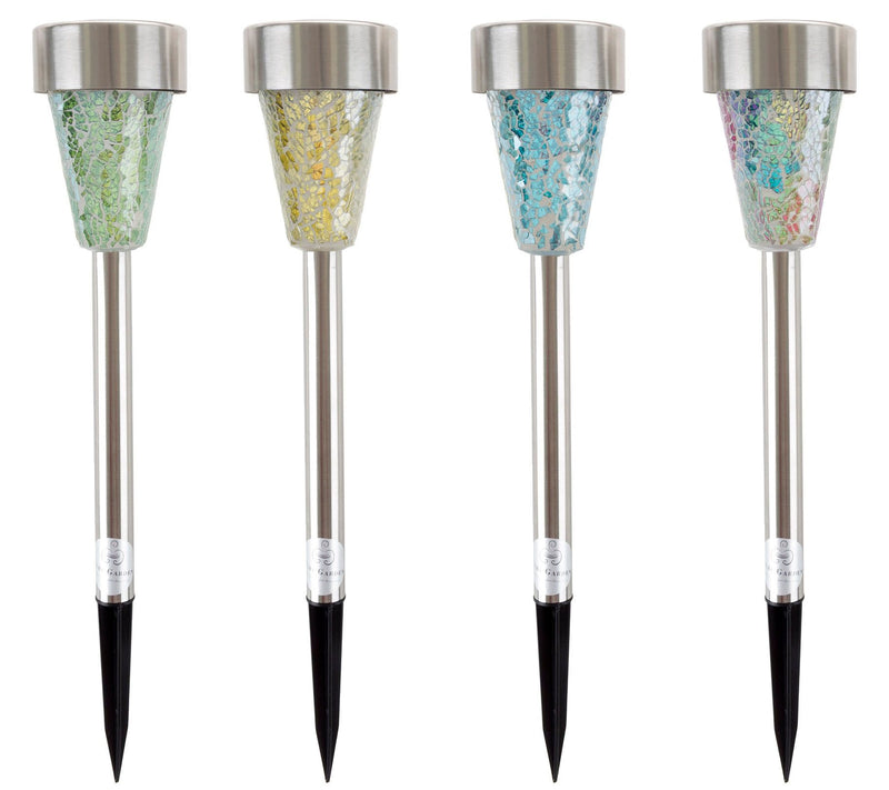 Pure Garden Outdoor LED Solar Light Mosaic Pillar — Main view