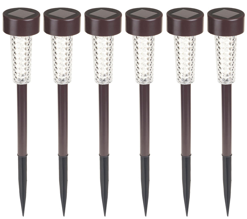 Pure Garden Textured LED Solar Path Lights - Bronze Set of 6 — Main view