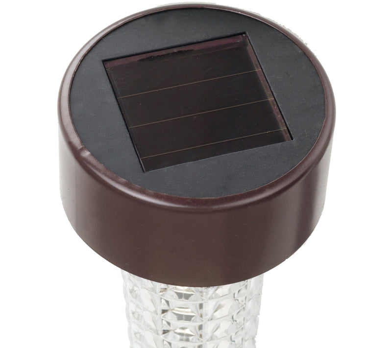 Pure Garden Textured LED Solar Path Lights - Bronze Set of 6 — View 3
