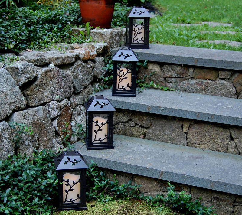 LumaBase Vine Metal Lantern with Removable Flameless Candle — View 6