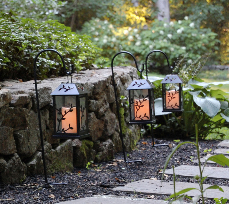 LumaBase Vine Metal Lantern with Removable Flameless Candle — View 5