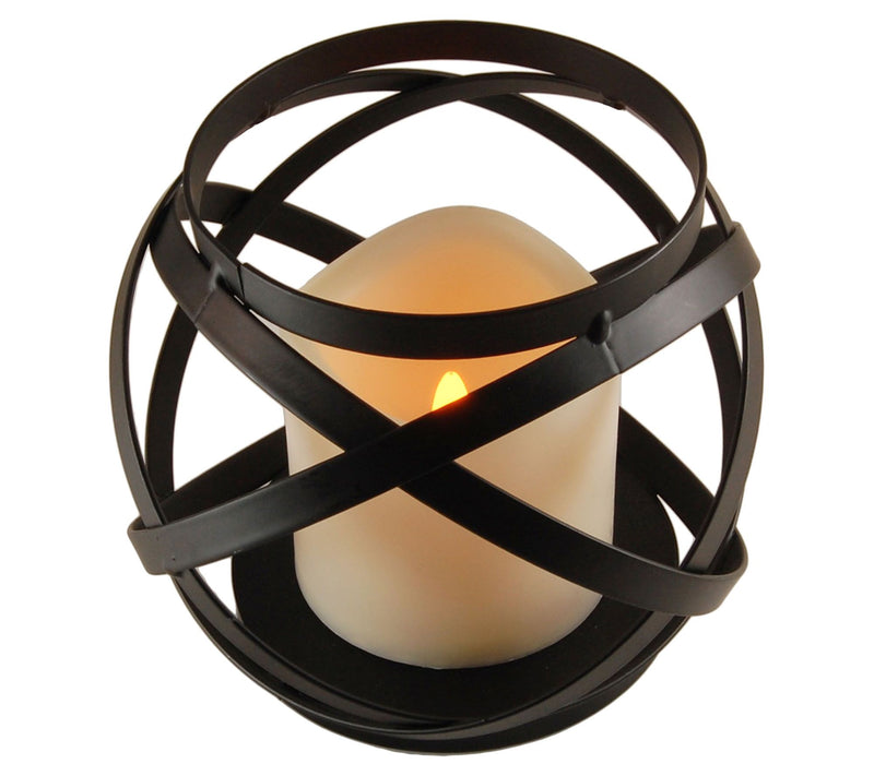 LumaBase Intertwined Metal Lantern with LED Flameless Candle — Main view