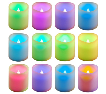 LumaBase 12 Color Changing Flameless Resin Votive Candles