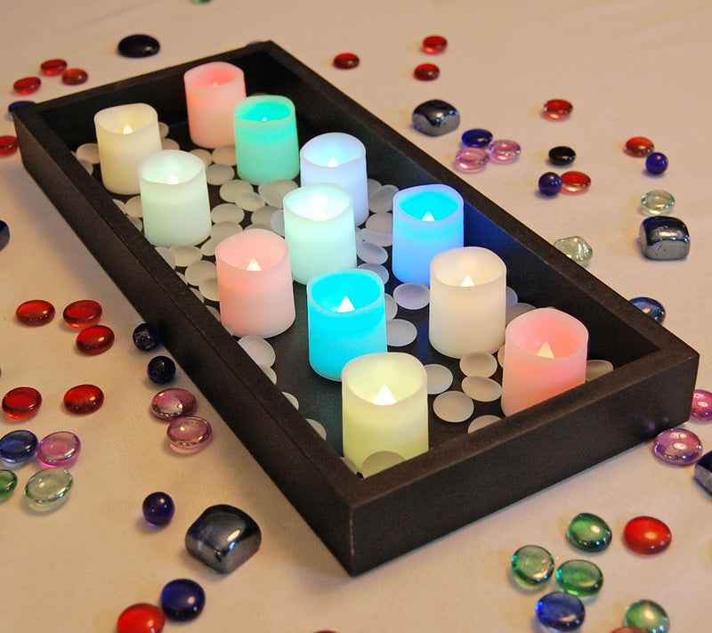 LumaBase 12 Color Changing Flameless Resin Votive Candles — View 4