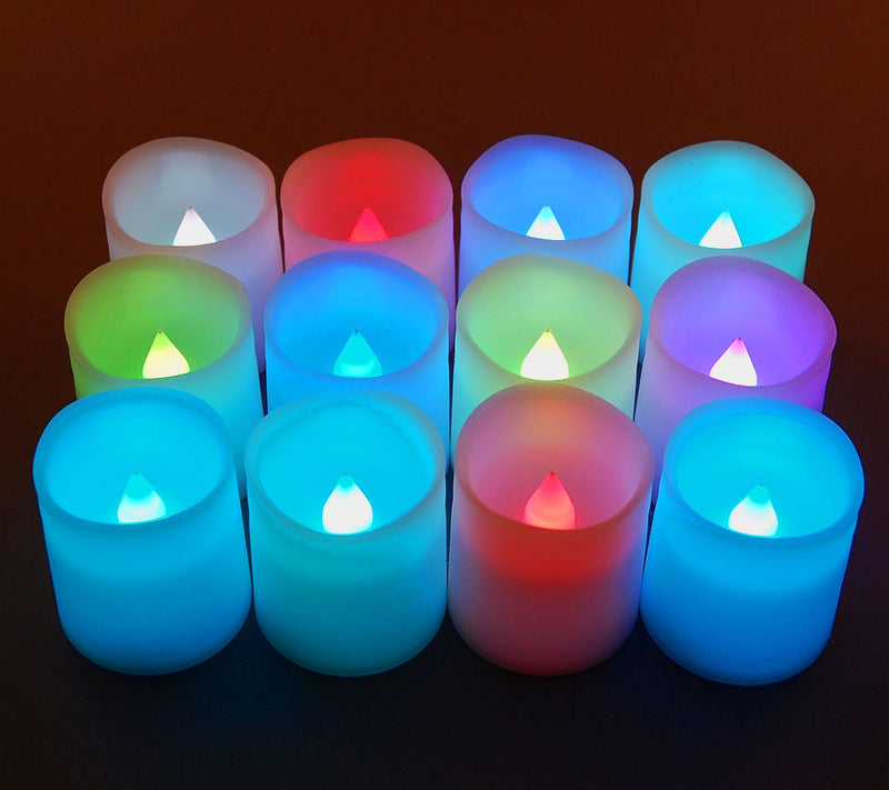 LumaBase 12 Color Changing Flameless Resin Votive Candles — View 3