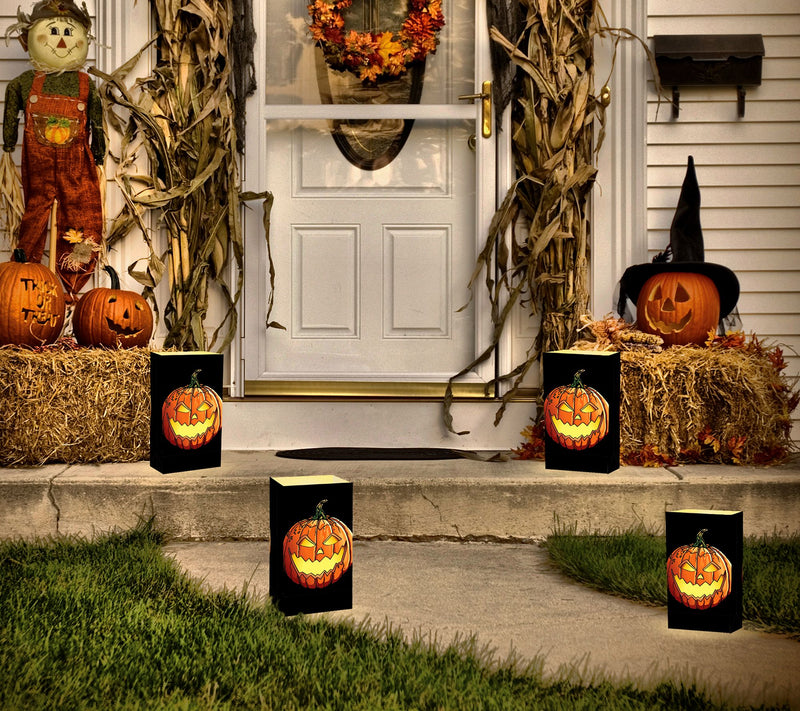 LumaBase Set of 24 Jack O' Lantern Luminaria Bags — View 2