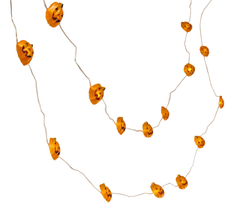 LumaBase Set of 2 Jack-O'-Lantern Mini LED String Lights — View 2