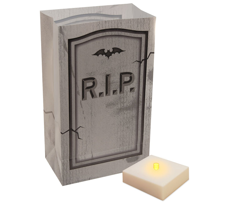 LumaBase Set of 6 Tombstone LED Luminarias withTimer — Main view