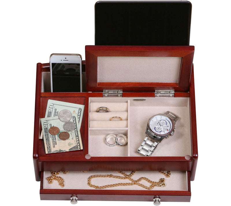 Mele & Co. Davin Men's Wooden Dresser Top Valet — View 5