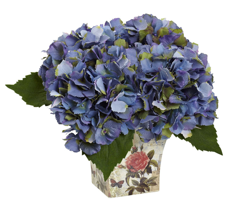 Hydrangea with Floral Planter by Nearly Natural — View 3