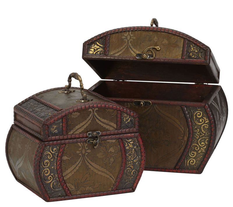 Decorative Chests Set of 2 by Nearly Natural — View 2