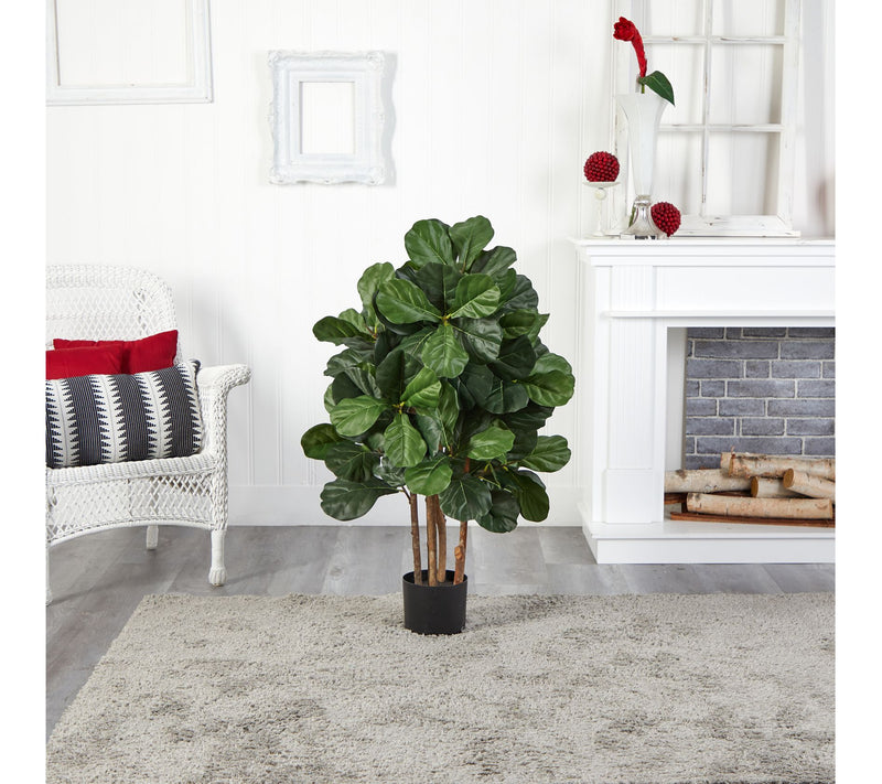 3.5' Fiddle Leaf Artificial Tree by Nearly Natural — View 3