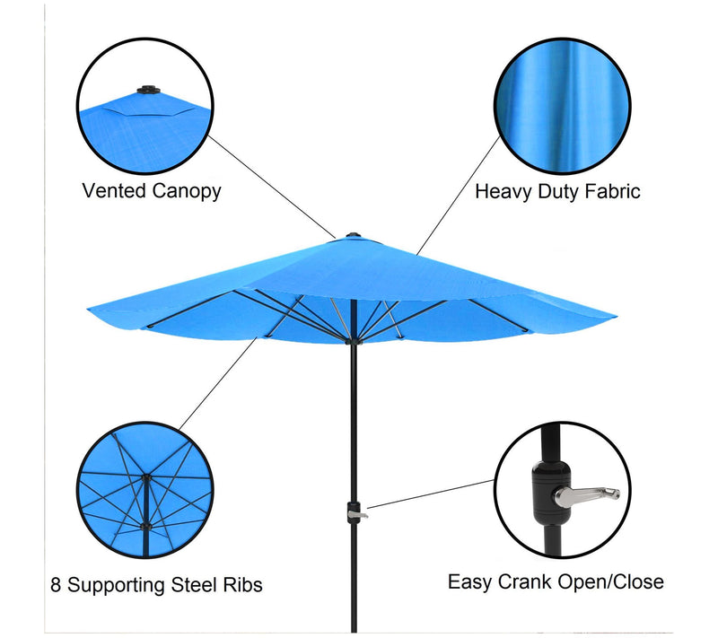 Pure Garden 9' Patio Umbrella with Easy Crank — View 13