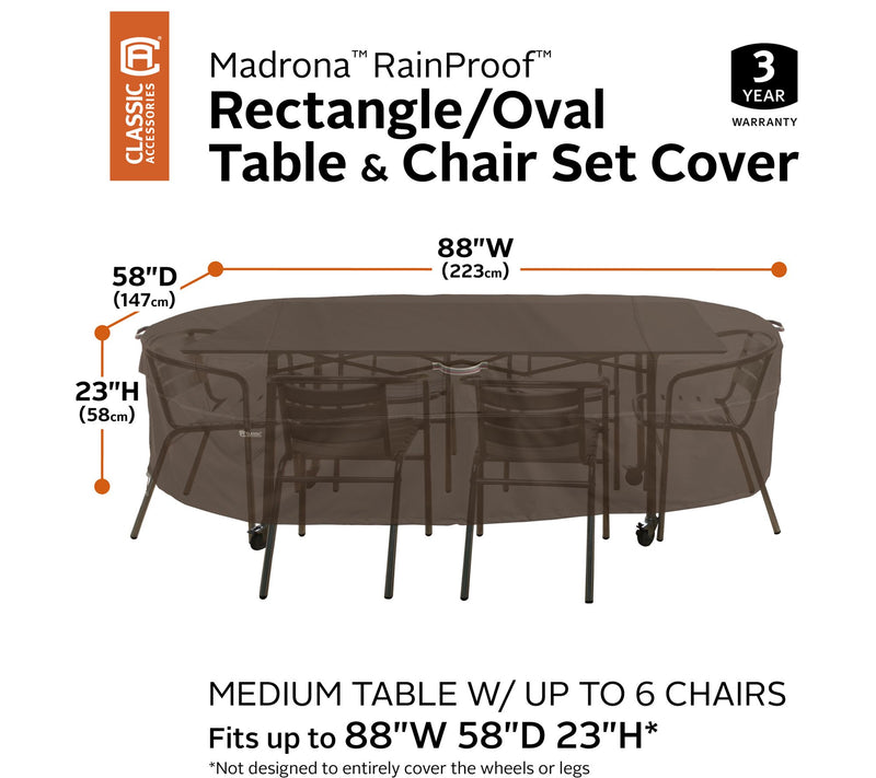 Madrona RainProof Rect/Oval Table & Chair Set Cover, Medium — View 5