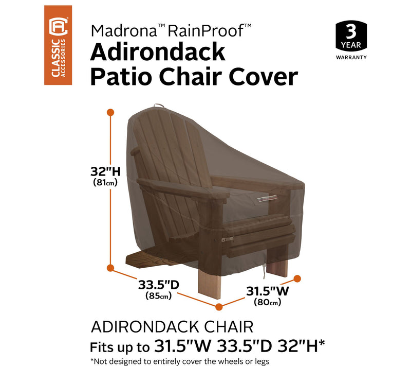 Madrona RainProof Adirondack Chair Cover — View 5