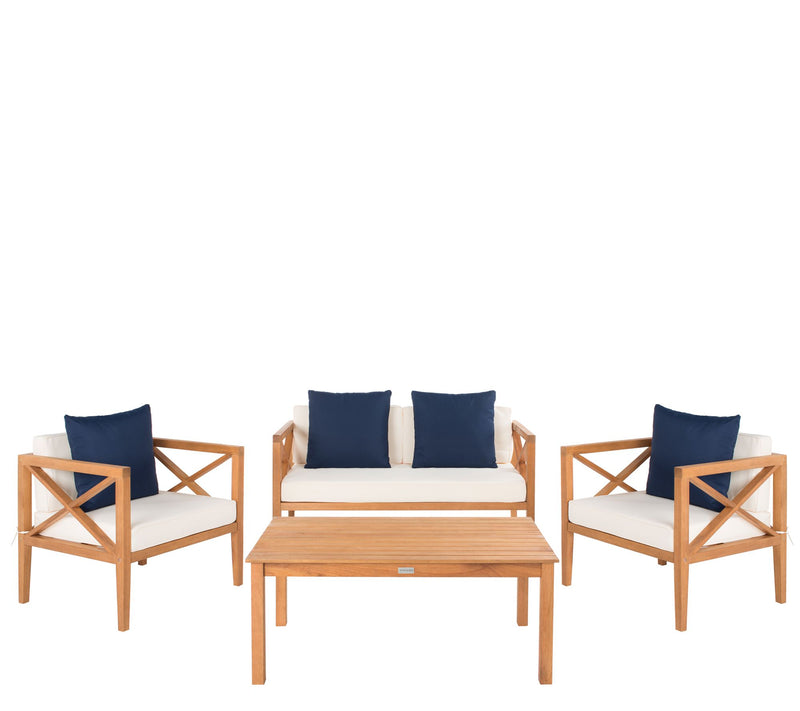 Nunzio 4-Pc Outdoor Patio Set w/Accent Pillowsby Valerie — Main view