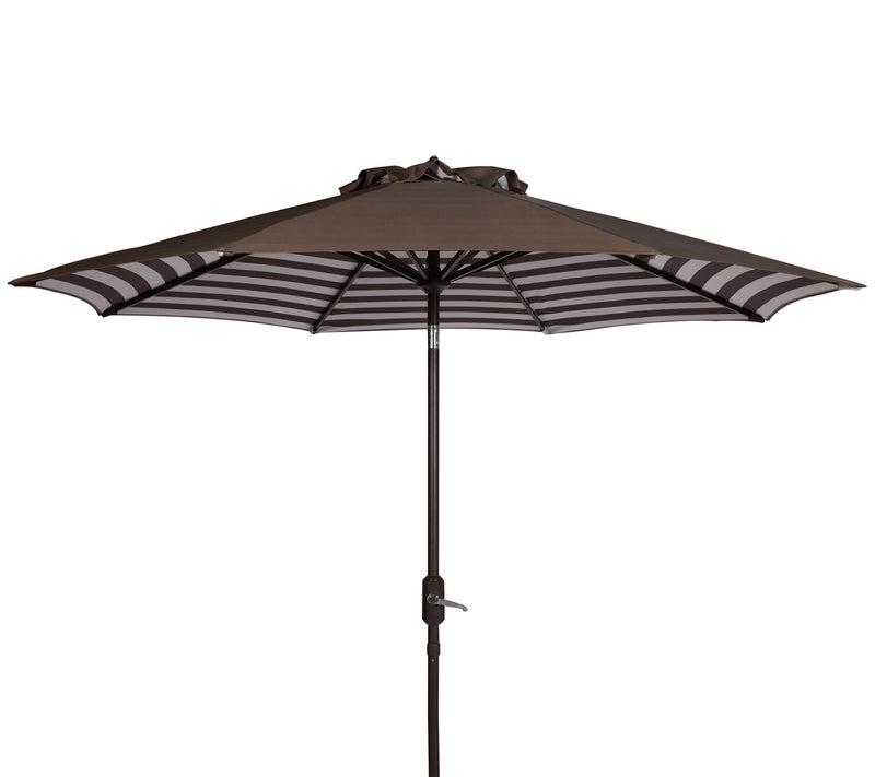 Athens Striped 9' Crank Outdoor Auto Tilt Umbrella by Valerie — View 7