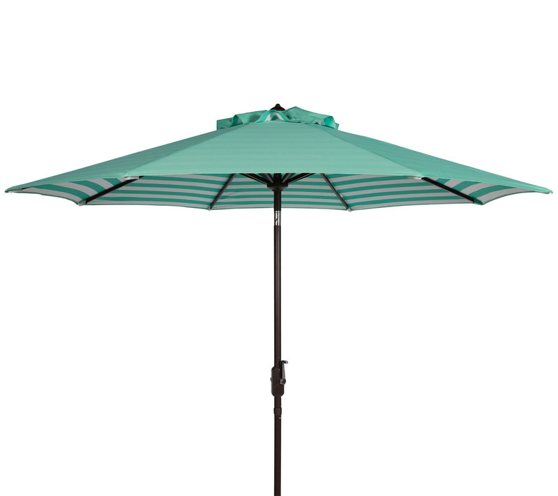 Athens Striped 9' Crank Outdoor Auto Tilt Umbrella by Valerie — View 9