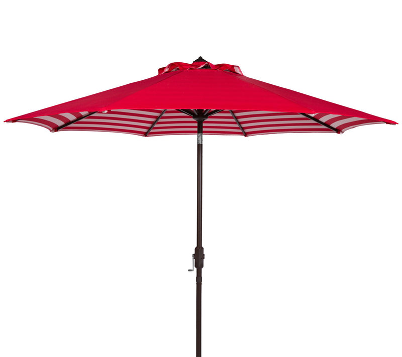 Athens Striped 9' Crank Outdoor Auto Tilt Umbrella by Valerie — View 13