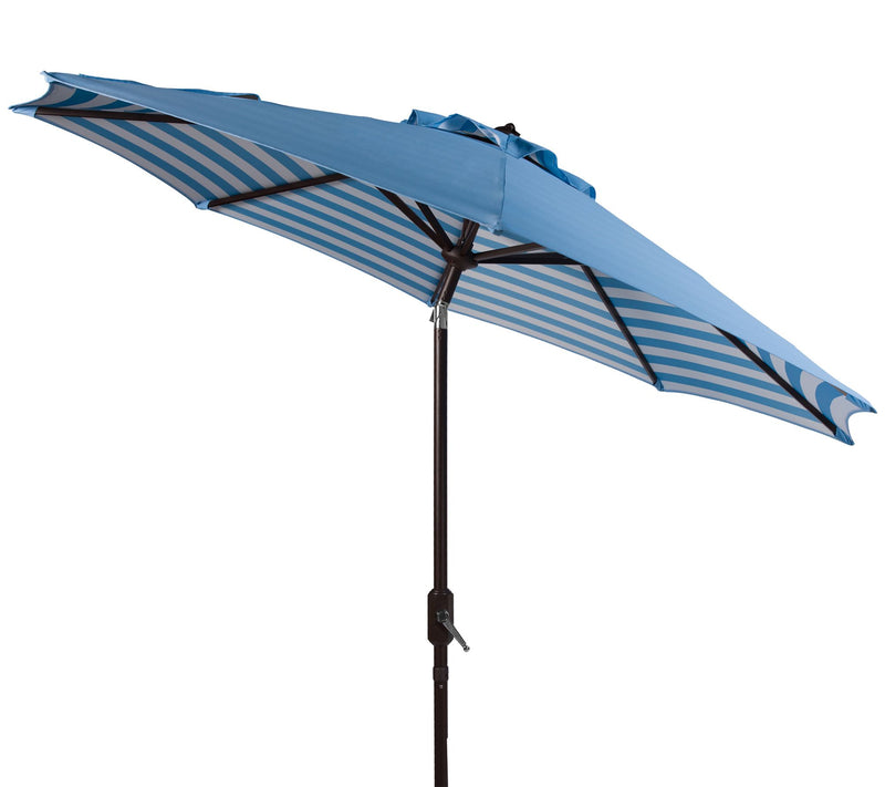 Athens Striped 9' Crank Outdoor Auto Tilt Umbrella by Valerie — View 14