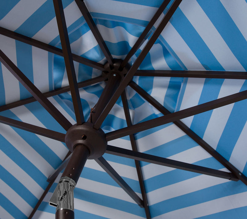 Athens Striped 9' Crank Outdoor Auto Tilt Umbrella by Valerie — View 15