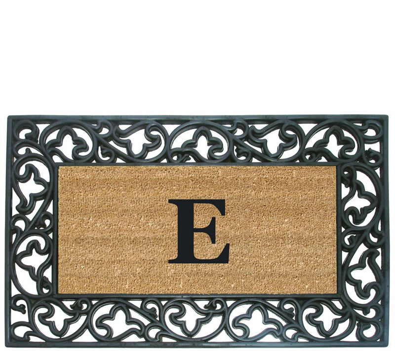 Nedia Home Monogrammed Acanthus 22" x 36" Rubber Coir Doormat — View 11