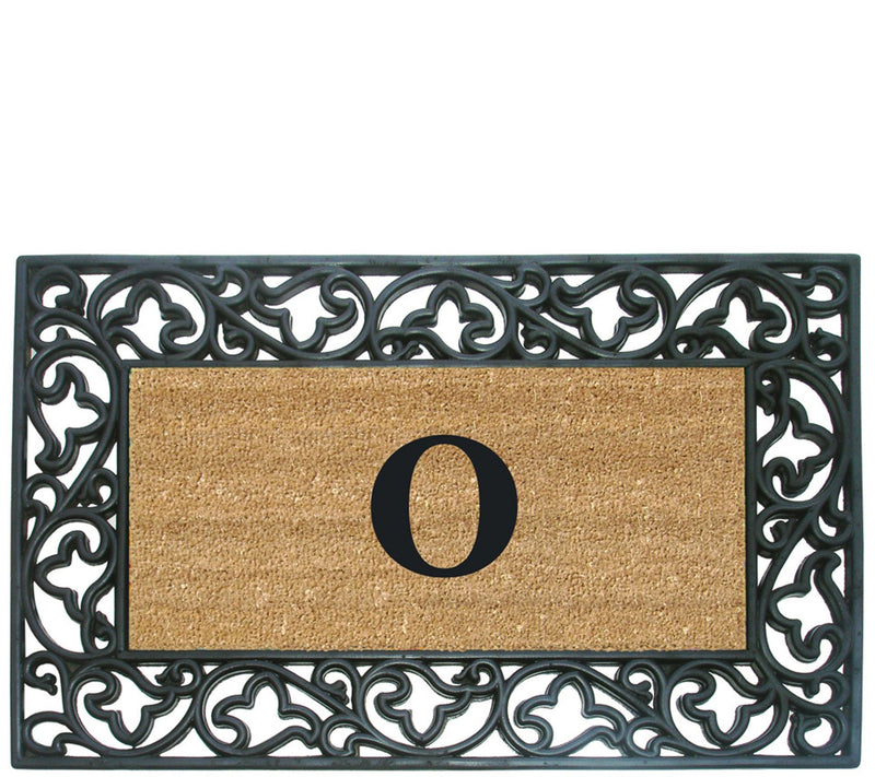 Nedia Home Monogrammed Acanthus 22" x 36" Rubber Coir Doormat — View 31