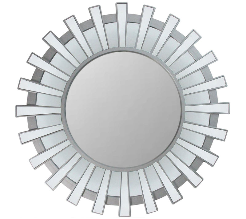 Northlight Sunburst Silver Decorative Round Wall Mirror — Main view
