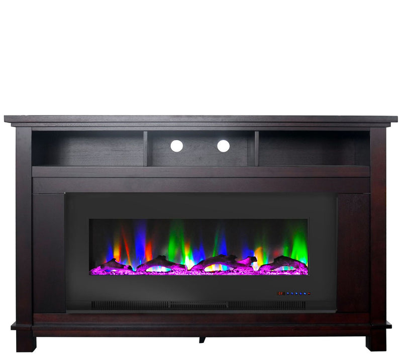 Cambridge San Jose Fireplace TV Stand w/ Log Display — View 7