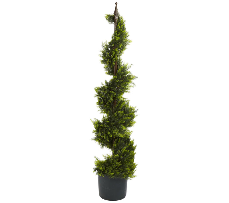 4' Cypress Spiral Silk Tree by Nearly Natural — Main view