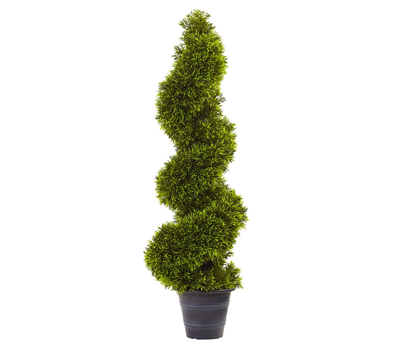 3' Grass Spiral Topiary w/Deco Planter by Nearly Natural — Main view