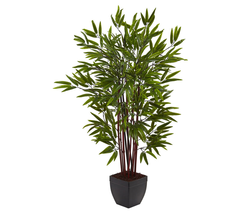 4' Bamboo Silk Tree with Planter by Nearly Natural — Main view