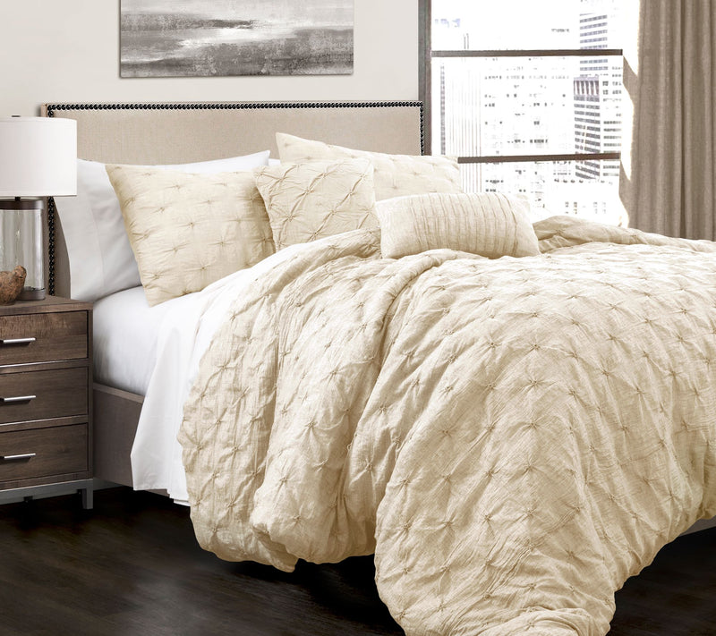 Ravello Pintuck 5-Piece King Comforter Set by Lush Decor — View 5