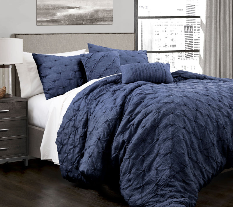 Ravello Pintuck 5-Piece King Comforter Set by Lush Decor — View 7