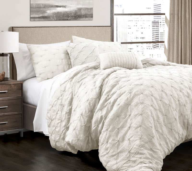 Ravello Pintuck 5-Piece King Comforter Set by Lush Decor — View 9