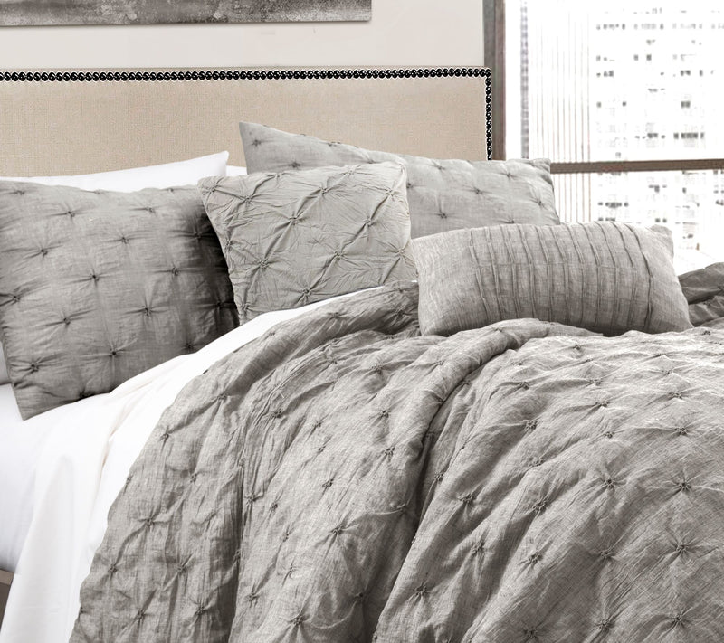 Ravello Pintuck 5-Piece King Comforter Set by Lush Decor — View 10
