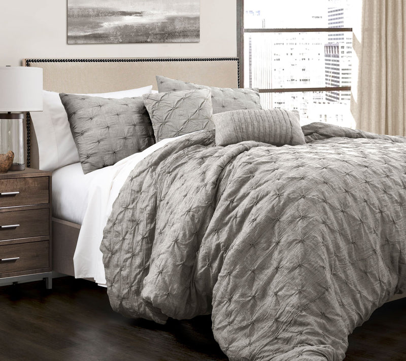Ravello Pintuck 5-Piece King Comforter Set by Lush Decor — View 3