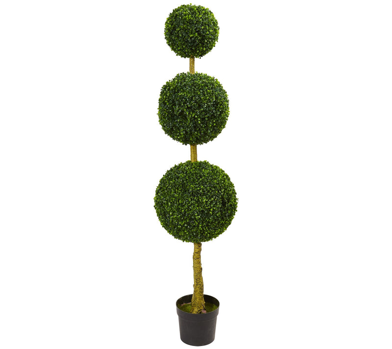 5.5' Triple Ball Boxwood Topiary Tree by NearlyNatural — Main view