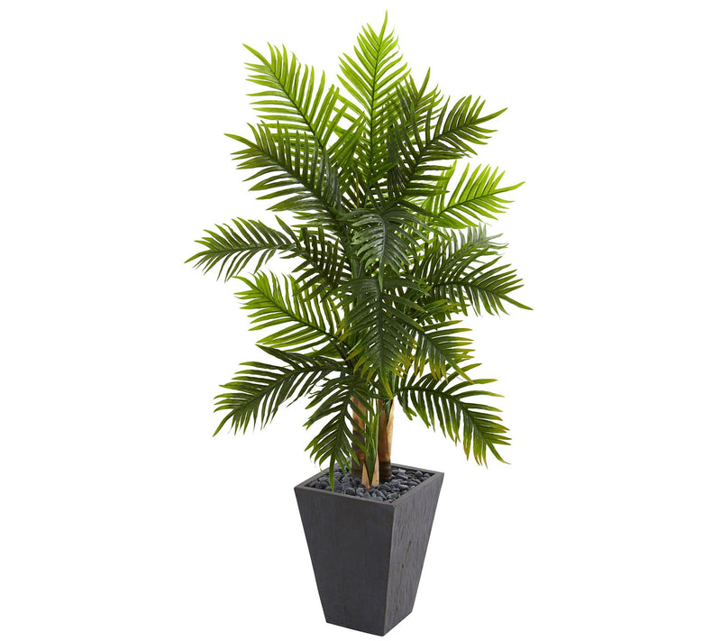 5.5' Areca Palm Tree in Slate Planter by Nearly Natural — Main view
