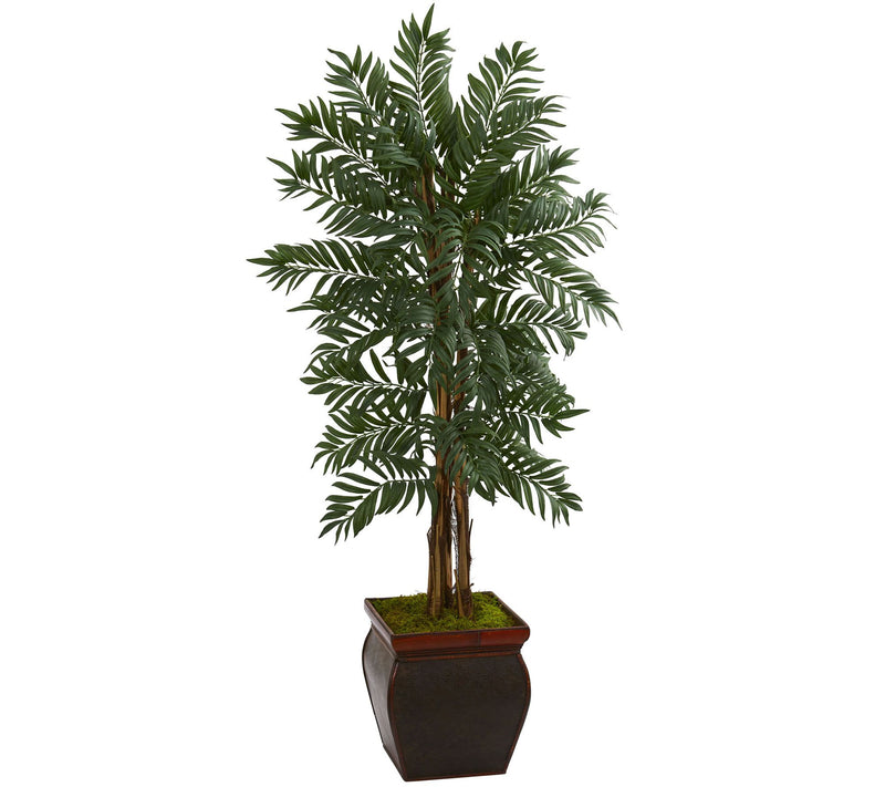 5' Parlor Palm Tree in Decorative Planter by Nearly Natural — Main view