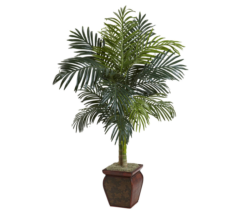 4.5' Golden Cane Palm in Decorative Vase by Nearly Natural — Main view