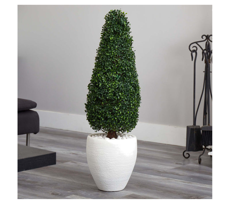 41" Boxwood Topiary with Planter by Nearly Natural — View 2