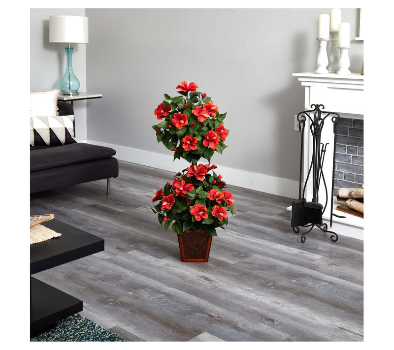 39" Hibiscus Topiary by Nearly Natural — View 2
