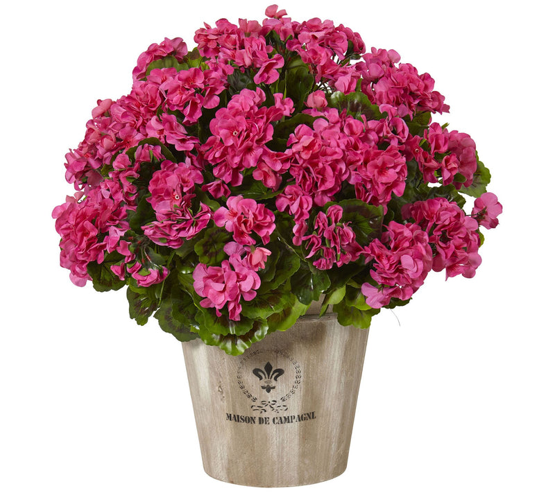 22" Geranium in Planter by Nearly Natural — View 3