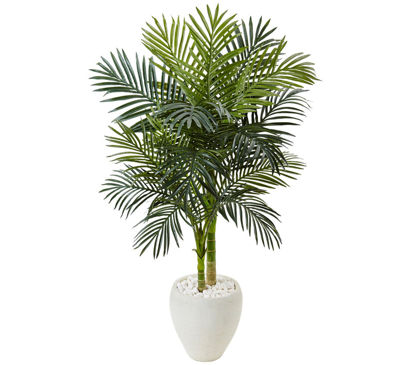 4.5' Golden Cane Palm Tree in Planter by NearlyNatural — Main view