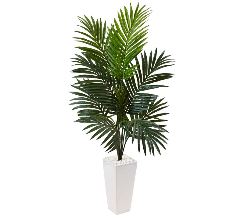 4.5' Kentia Palm Tree in Tower Planter by Nearly Natural — Main view