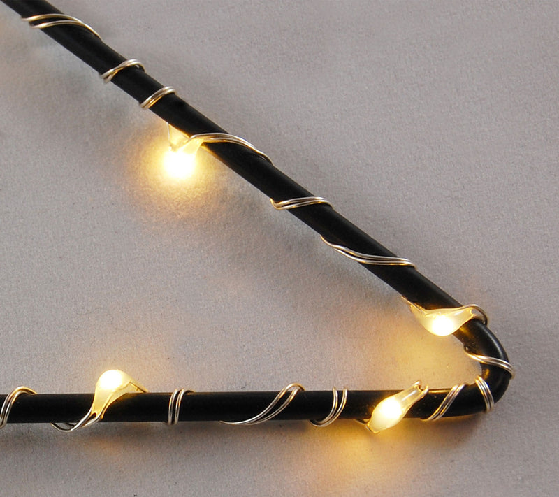 LumaBase Set of 2 Metal Stars Wrapped with LEDString Lights — View 4