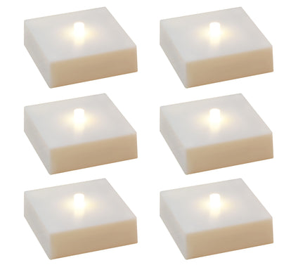 LumaBase Set of 6 Battery Operated LED Lights w  ith Timer